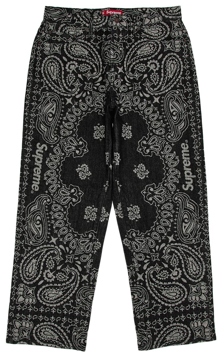 Supreme Bandana Jacquard Baggy Jean Black