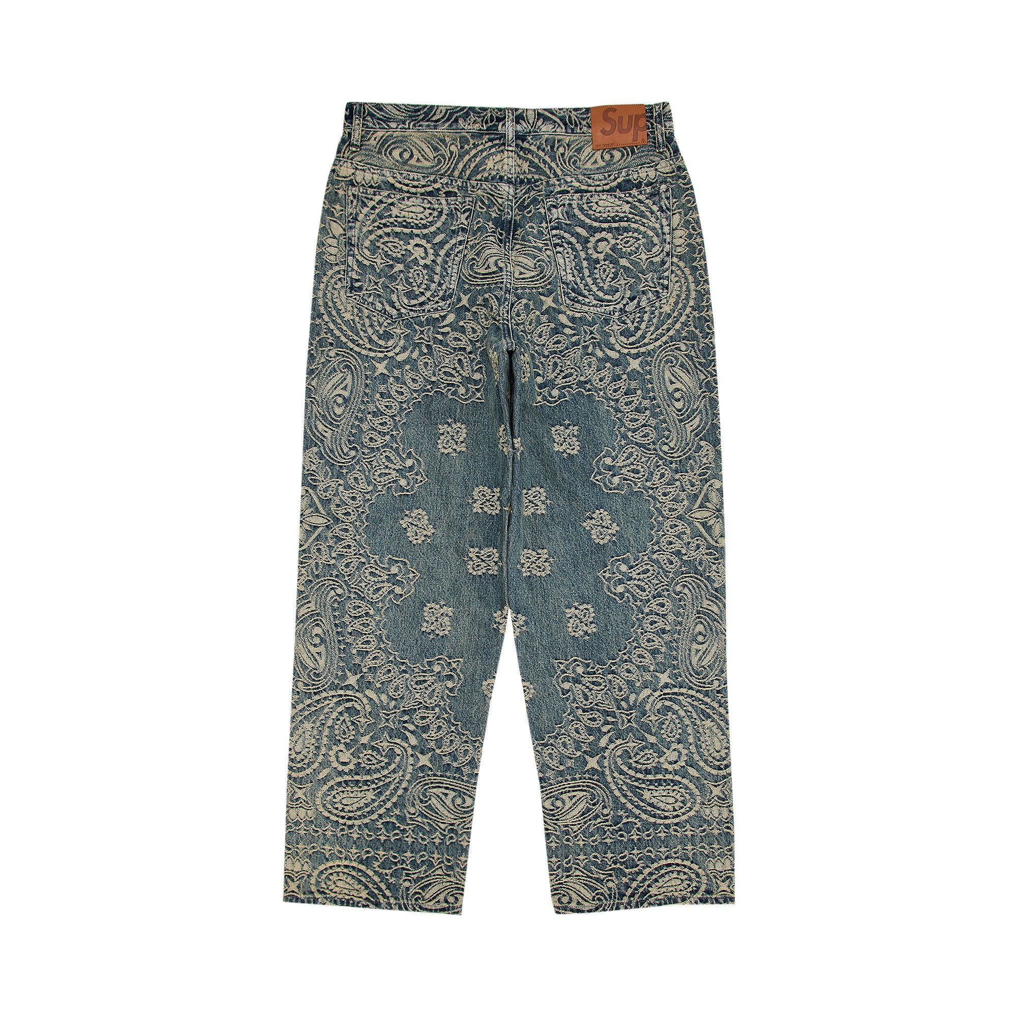 ファッション Jacquard Bandana Supreme Buy Baggy SS25P12 - 'Blue' Jean パンツ