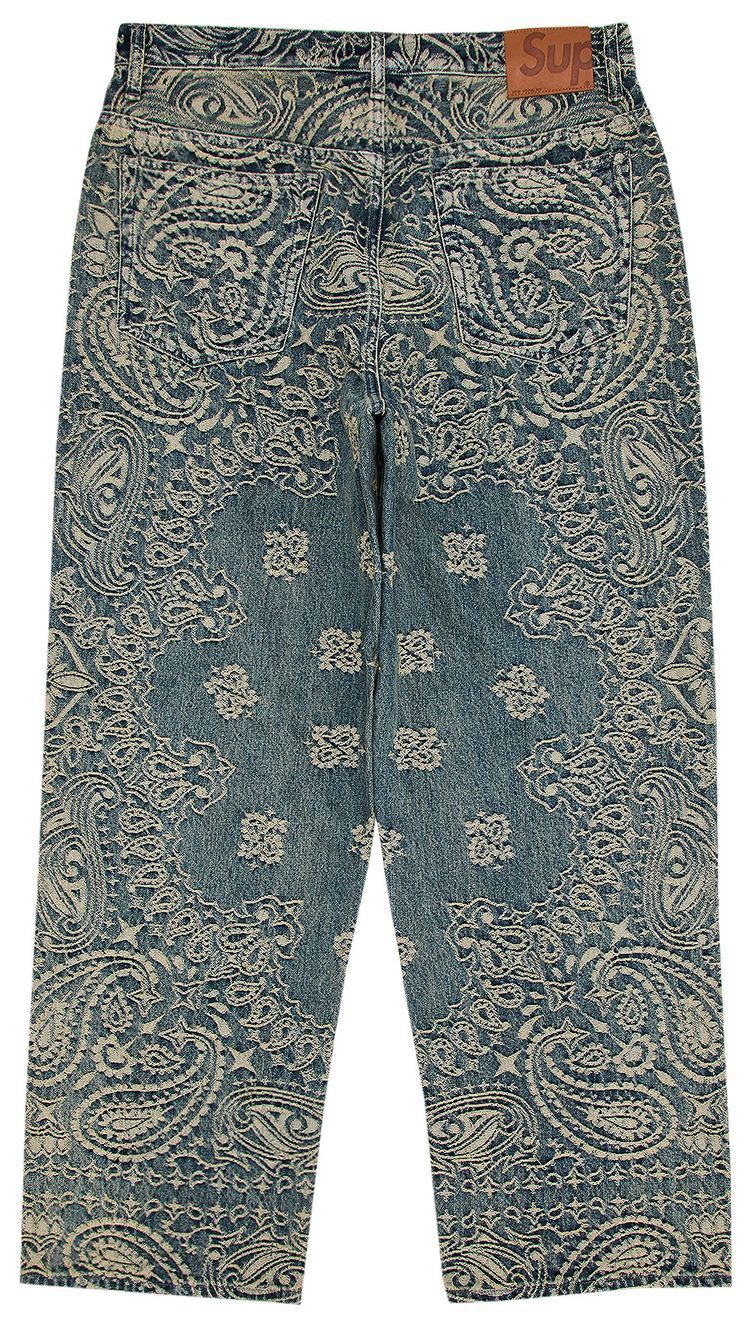 Supreme Bandana Jacquard Baggy Jean Blue