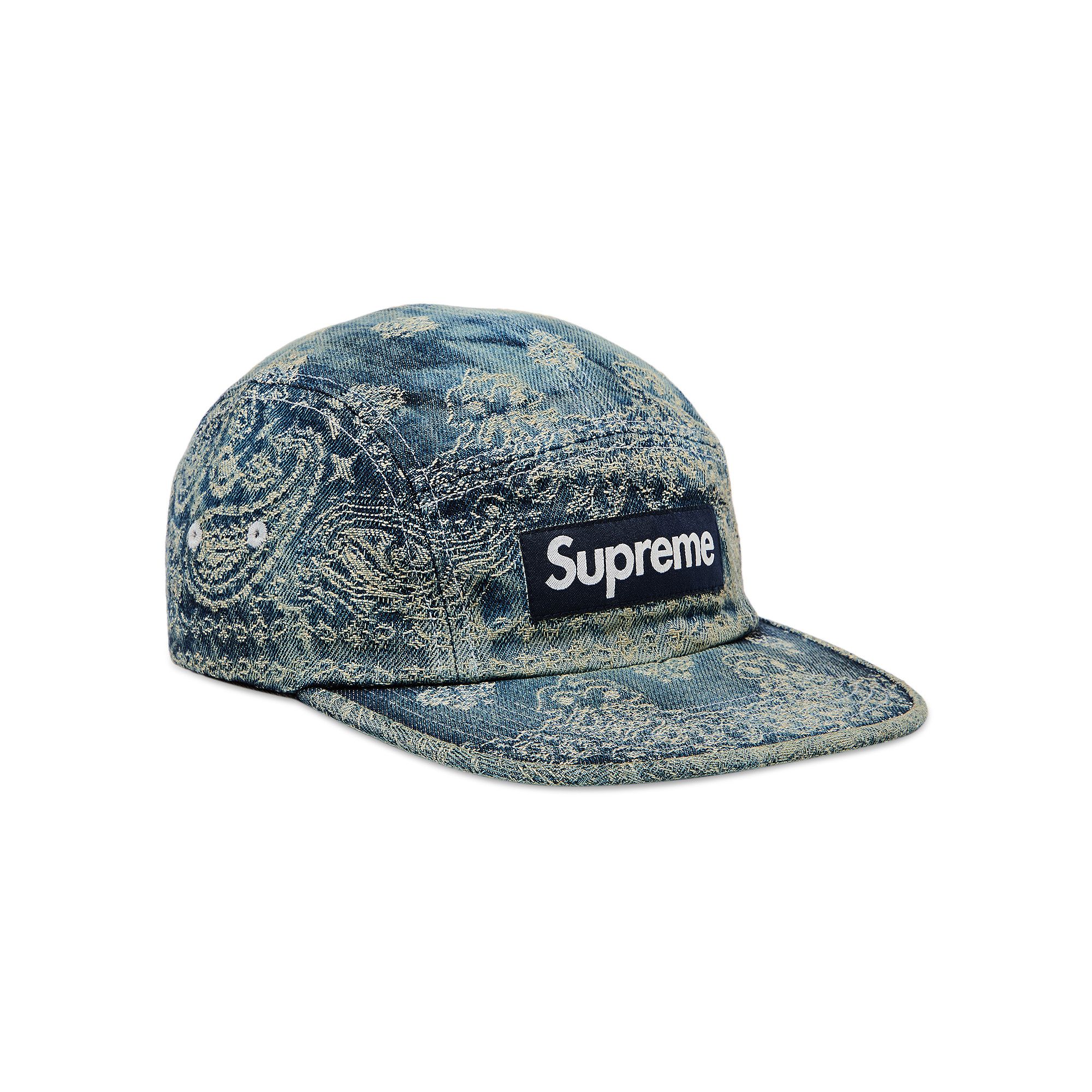Buy Supreme Bandana Jacquard Denim Camp Cap 'Blue' - SS25H86