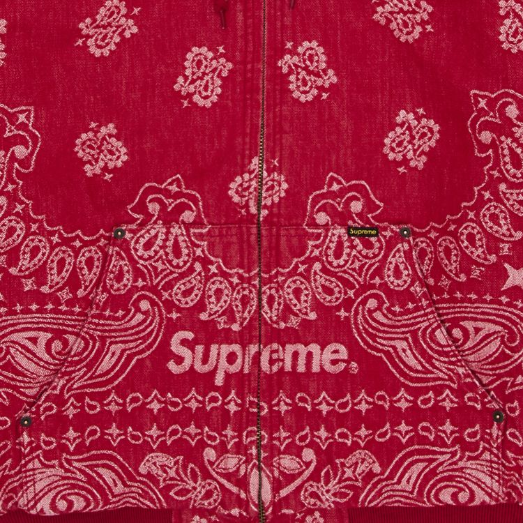 Buy Supreme Bandana Jacquard Denim Hooded Work Jacket 