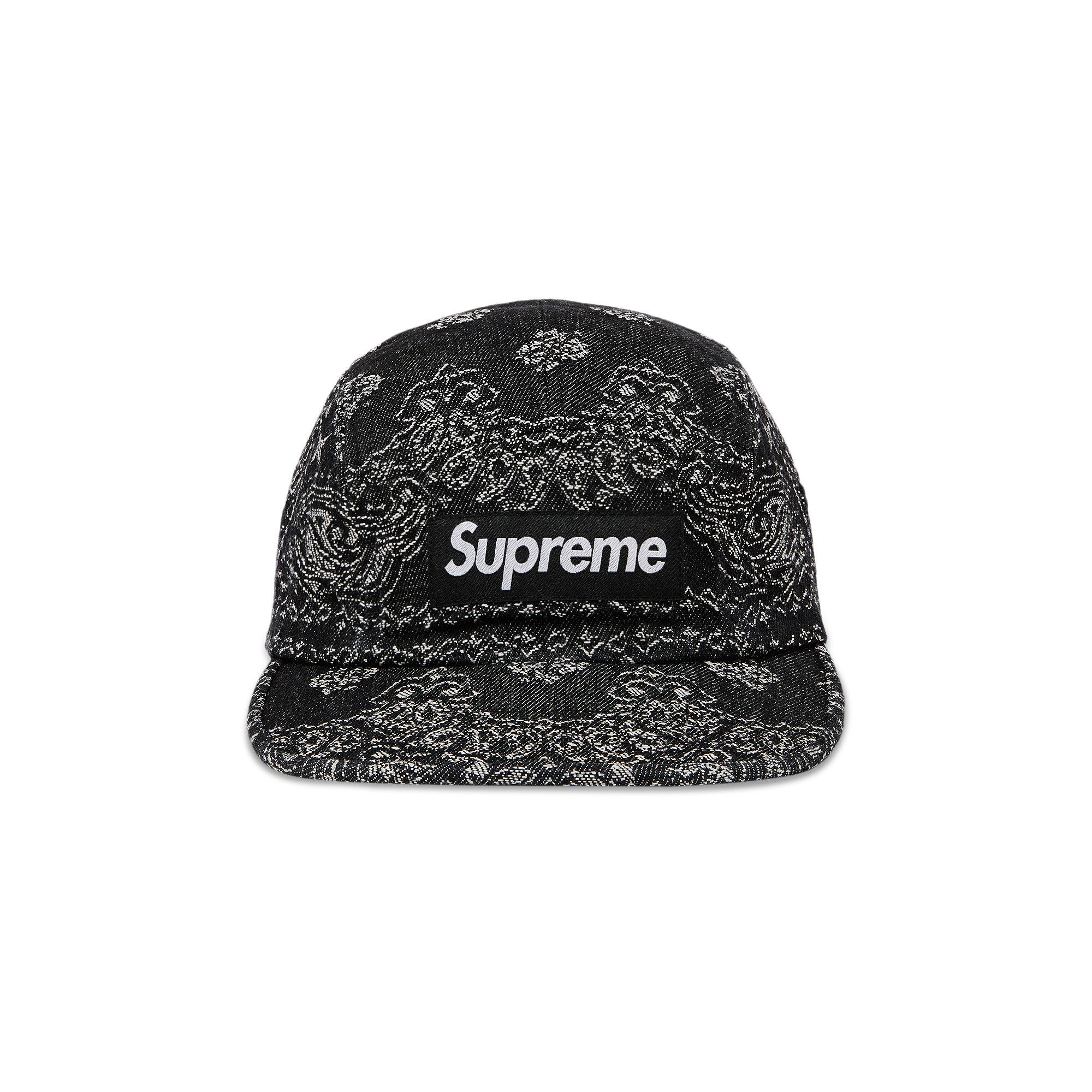 Buy Supreme Bandana Jacquard Denim Camp Cap 'Black
