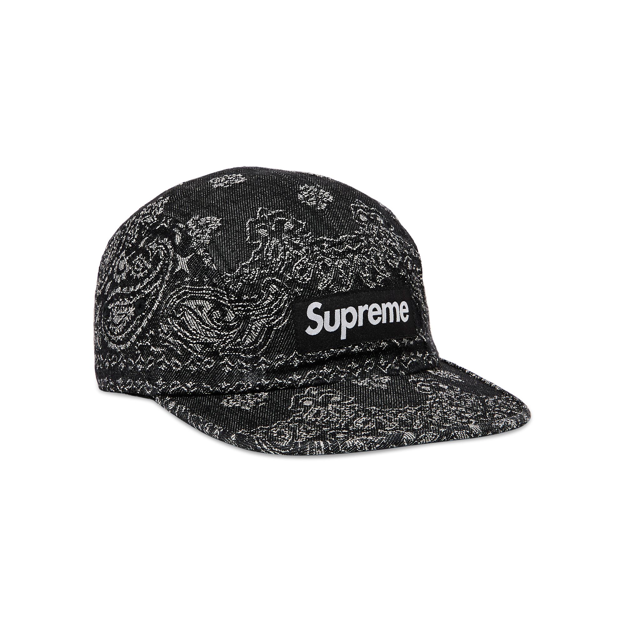Buy Supreme Bandana Jacquard Denim Camp Cap 'Black