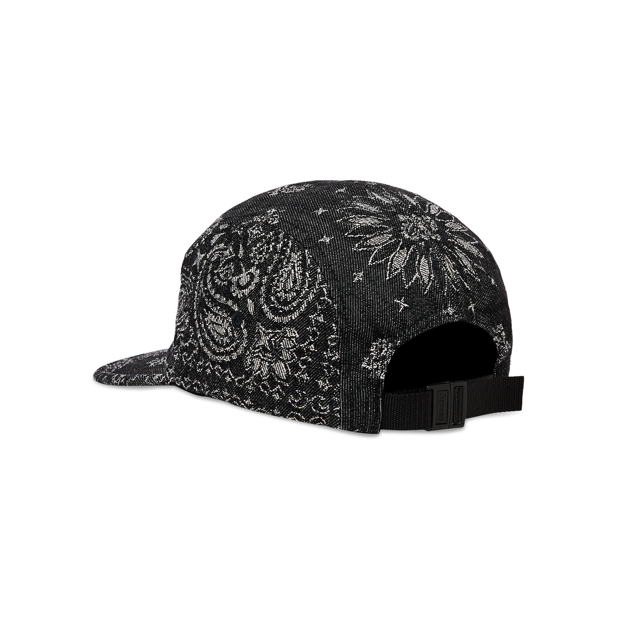 Buy Supreme Bandana Jacquard Denim Camp Cap 'Black