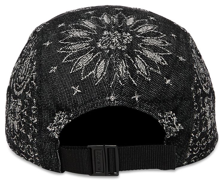 Supreme Bandana Jacquard Denim Camp Cap Black