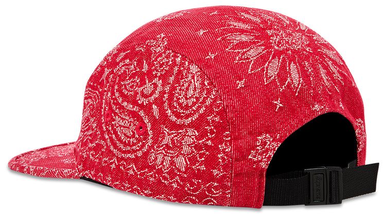 Supreme Bandana Jacquard Denim Camp Cap Red
