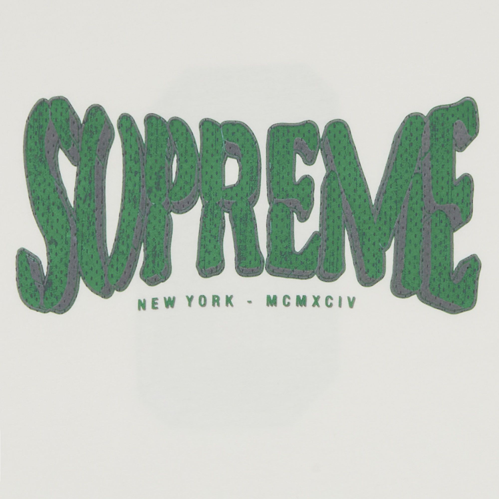 Buy Supreme Flocked Washed Short-Sleeve Top 'White Buy Supreme Flocked Washed Short-Sleeve Top 'White