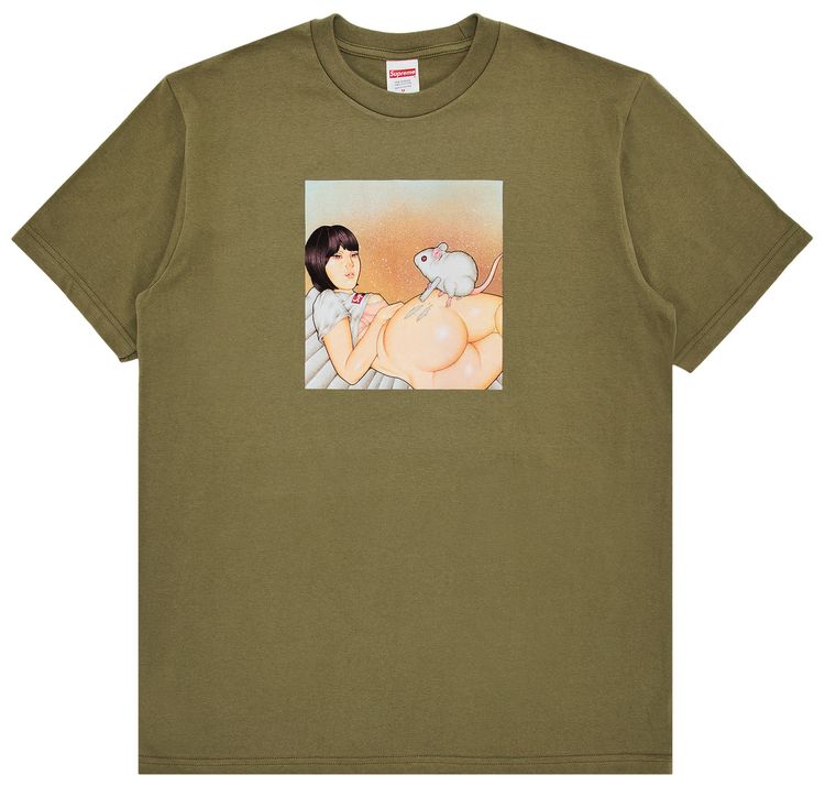 Supreme Mouse Tee Light Olive