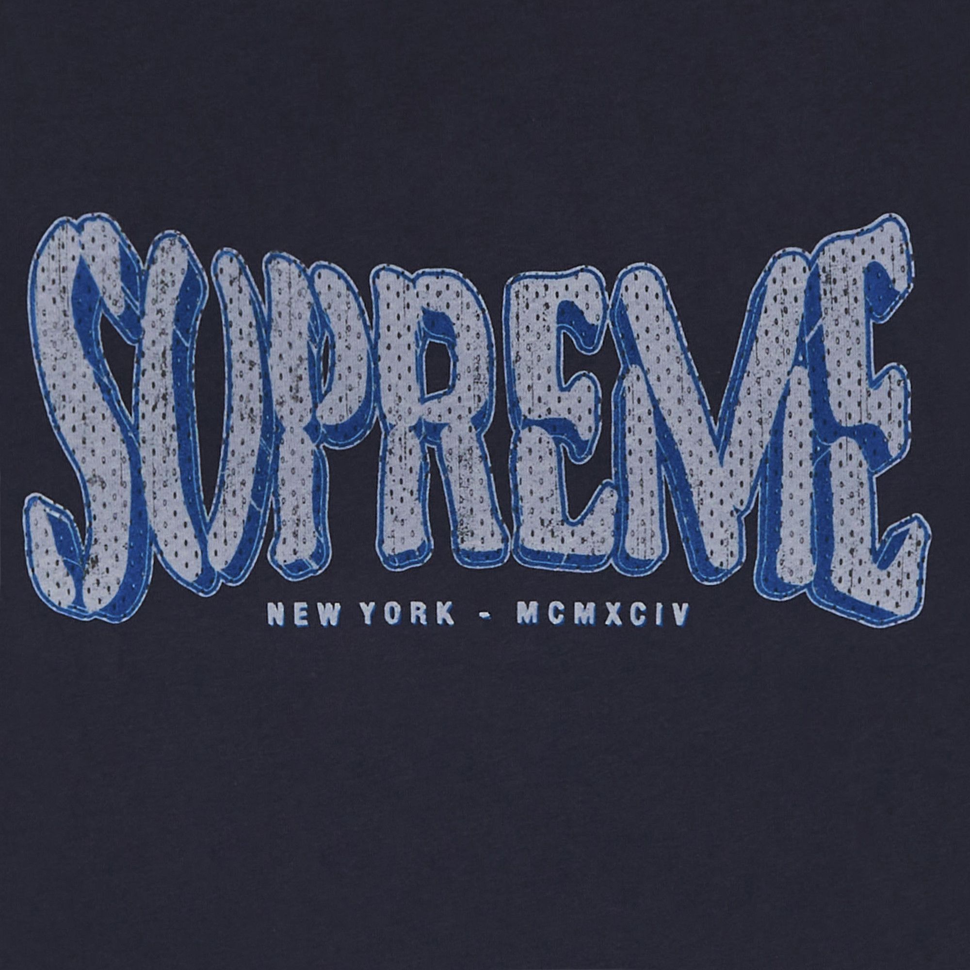 Buy Supreme Flocked Washed Short-Sleeve Top 'Dusty Navy Buy Supreme Flocked Washed Short-Sleeve Top 'Dusty Navy