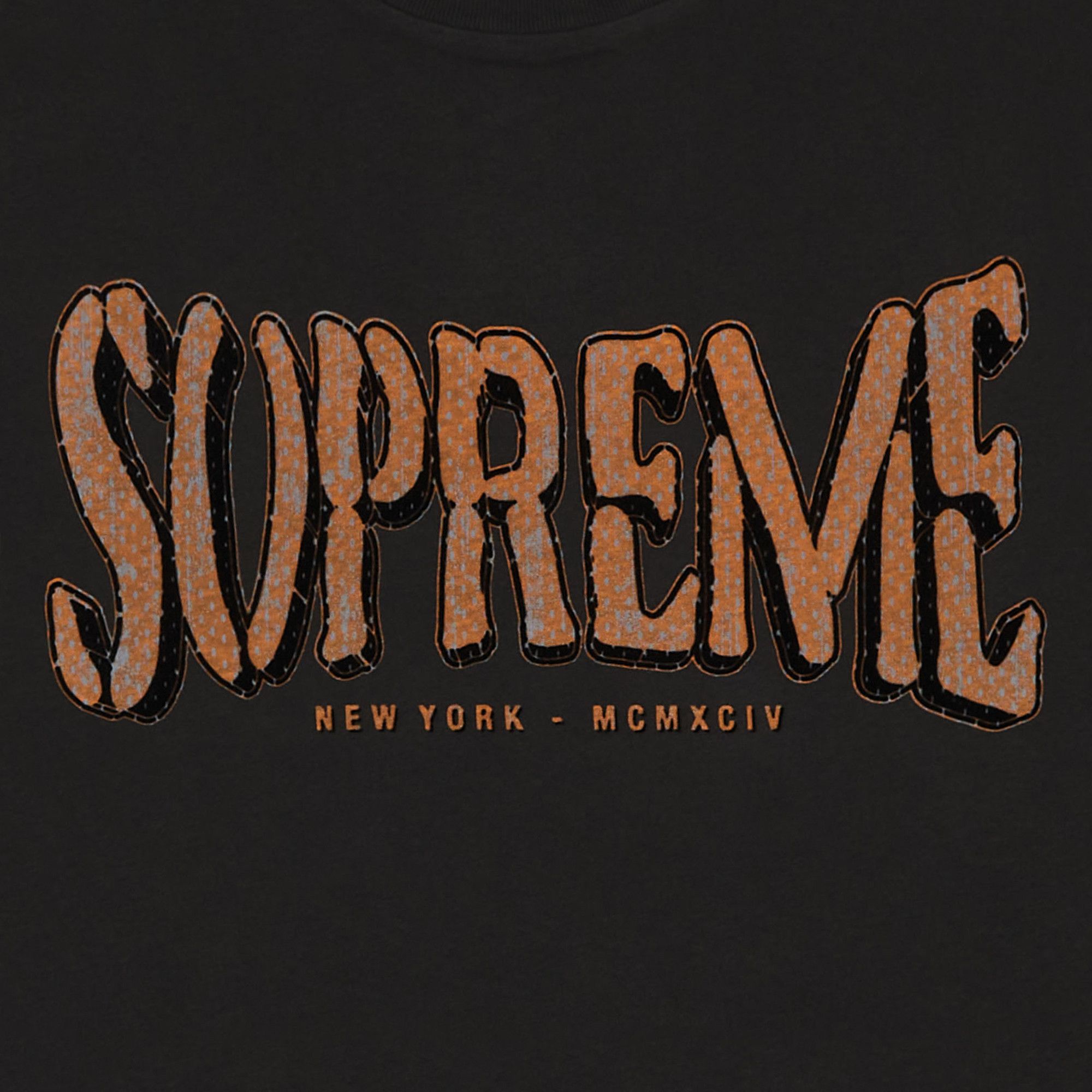 Buy Supreme Flocked Washed Short-Sleeve Top 'Black Buy Supreme Flocked Washed Short-Sleeve Top 'Black