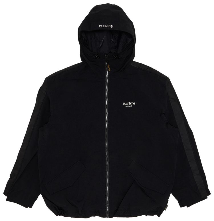 Supreme GORE TEX Stripe Hooded Jacket Black