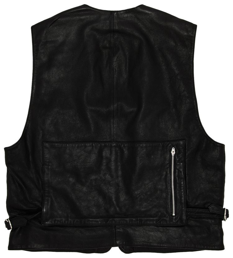 Supreme Leather Cargo Vest Black