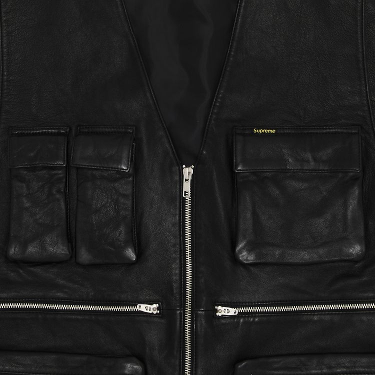Supreme Leather Cargo Vest Black