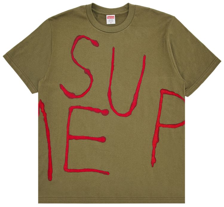Supreme Painted Tee Light Olive