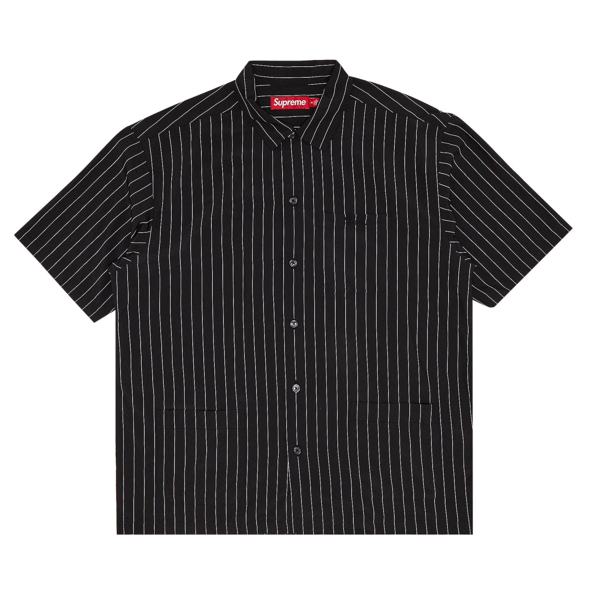Buy Supreme Stripe Short-Sleeve Pajama Shirt 'Black