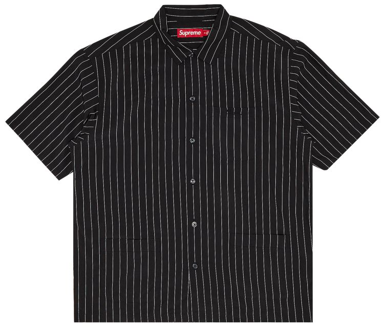 Supreme Stripe Short Sleeve Pajama Shirt Black