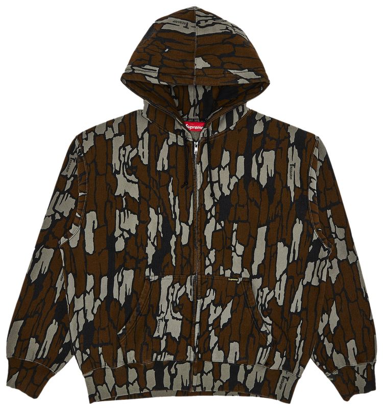 Supreme Work Zip Up Hooded Sweatshirt Mossy Oak Trebark Camo