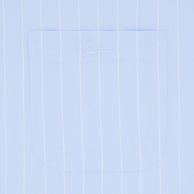 Supreme Stripe Short Sleeve Pajama Shirt Light Blue