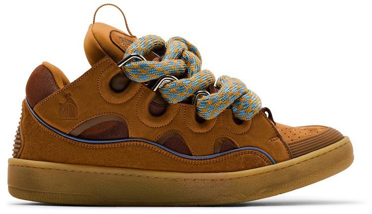 Lanvin Curb Sneakers Snake Laces   Camel