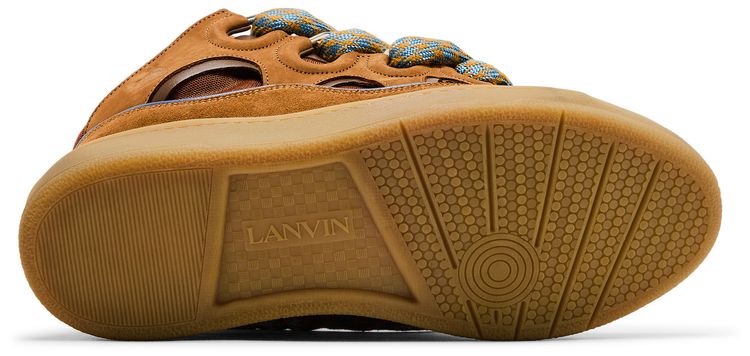Lanvin Curb Sneakers Snake Laces   Camel