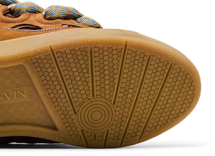 Lanvin Curb Sneakers Snake Laces   Camel