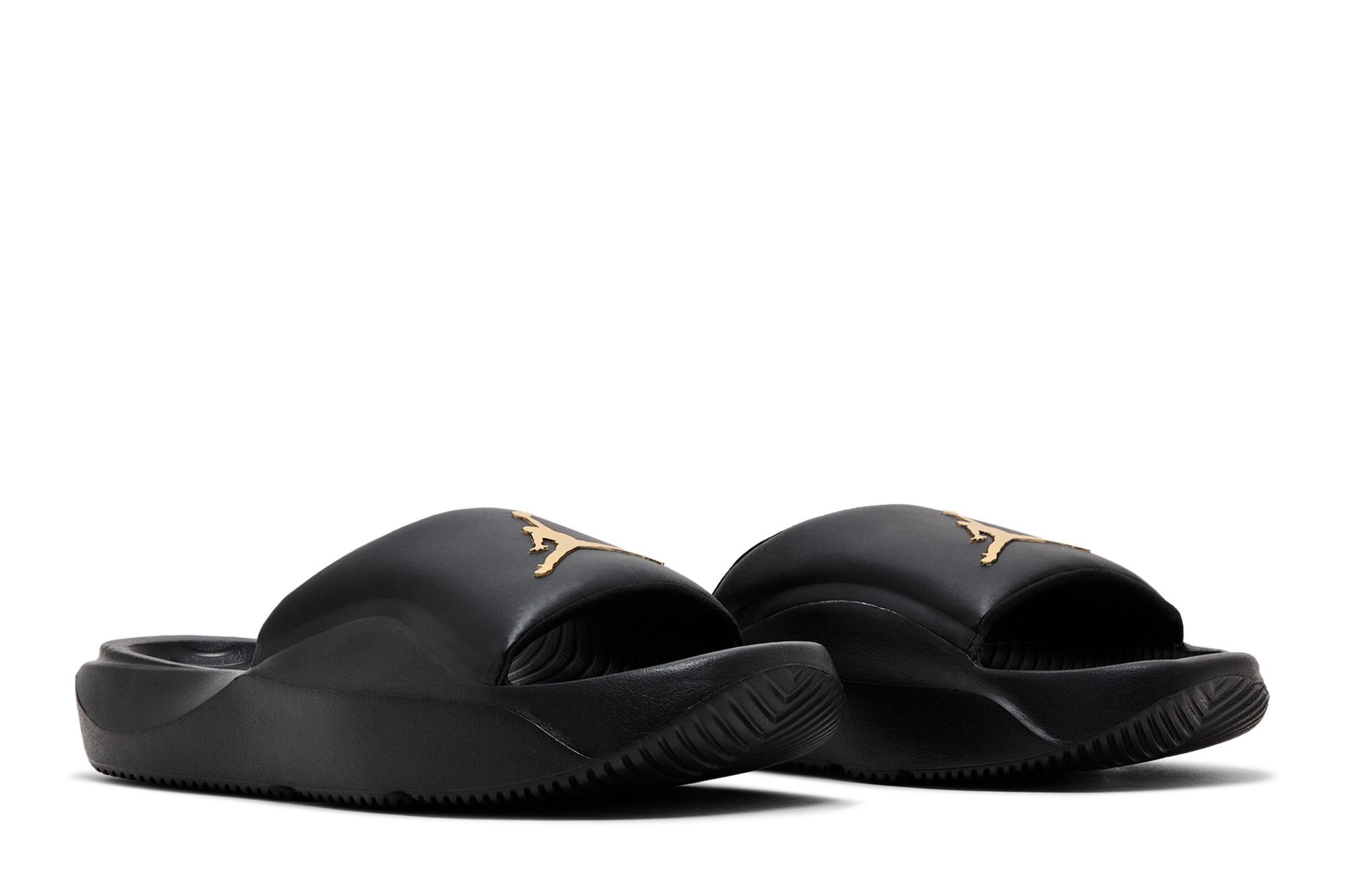jordan black and gold slides