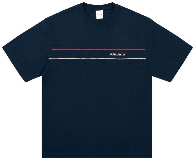 Palace Piped Panel T Shirt Navy