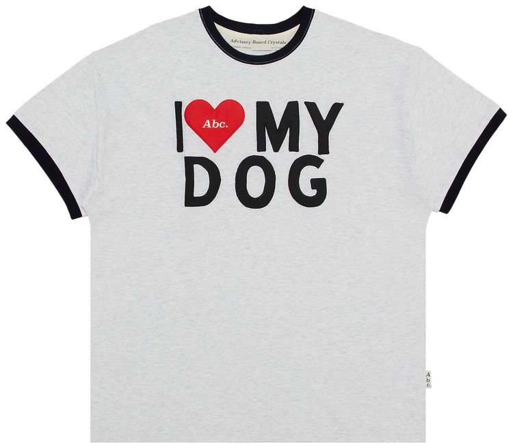 Advisory Board Crystals I Love My Dog Ring Tee Grey