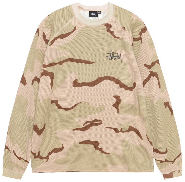 Stussy Raglan Thermal Long Sleeve Crew Sand