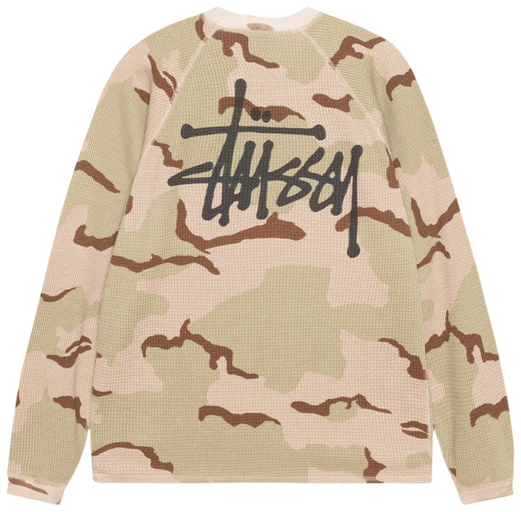 Stussy Raglan Thermal Long Sleeve Crew Sand