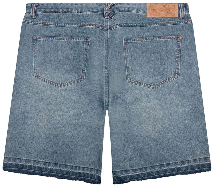 KidSuper Painted Panel Shorts Light Wash