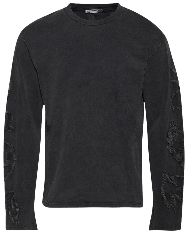Acne Studios Logo Long Sleeve Top Faded Black