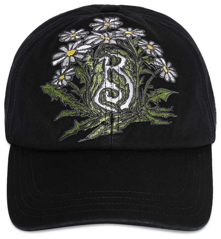Burberry Daisy B Gabardine Baseball Cap Black