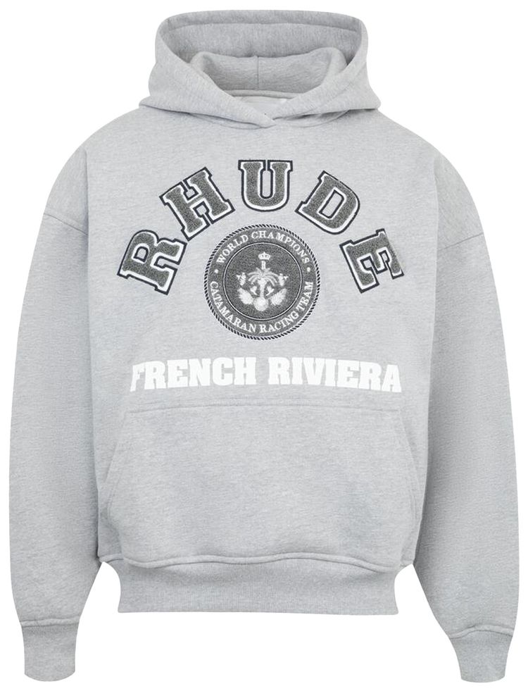 Rhude Rhude French Riviera Patch Hoodie Heather Grey