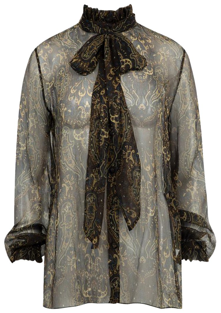 Saint Laurent Printed Blouse MarineMulticolor