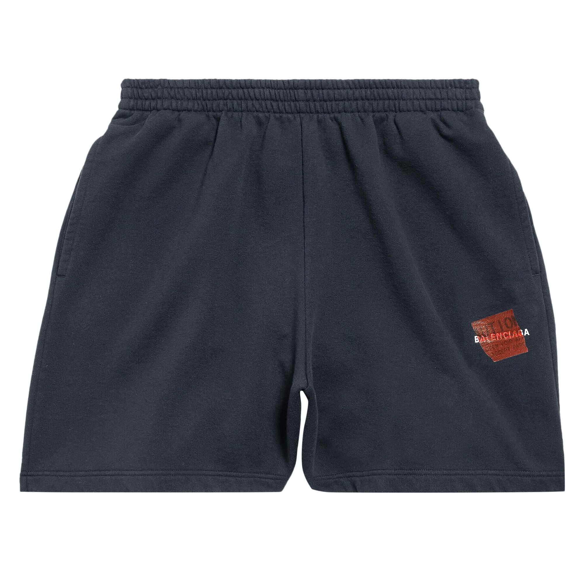 Buy Balenciaga Taped Shorts 'Faded Black/White/Red' - 826385 TSVG1