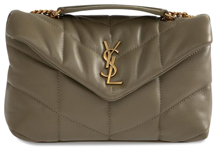 Saint Laurent Puffer Toy Quilted Shoulder Bag Strong Moss