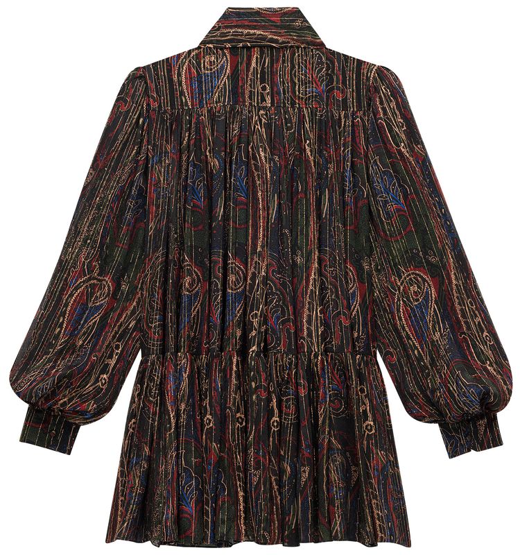 Saint Laurent Lavalliere Dress BlackMulticolor