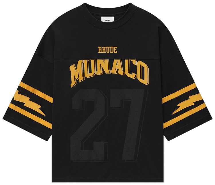 Rhude Monaco Football Jersey Vintage BlackYellow