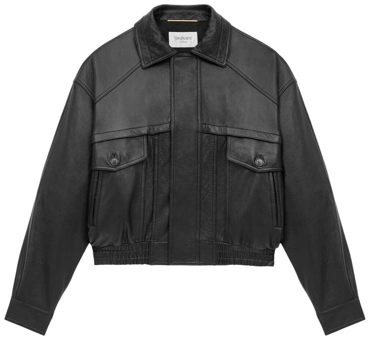 Saint Laurent Leather Jacket Black