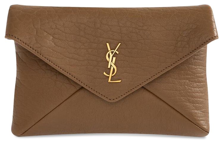Saint Laurent Cassandre Chain Pouch Dark Cork