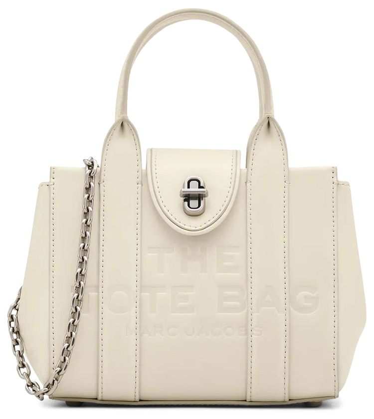 Marc Jacobs Turnlock Crossbody Tote Bag Cloud White