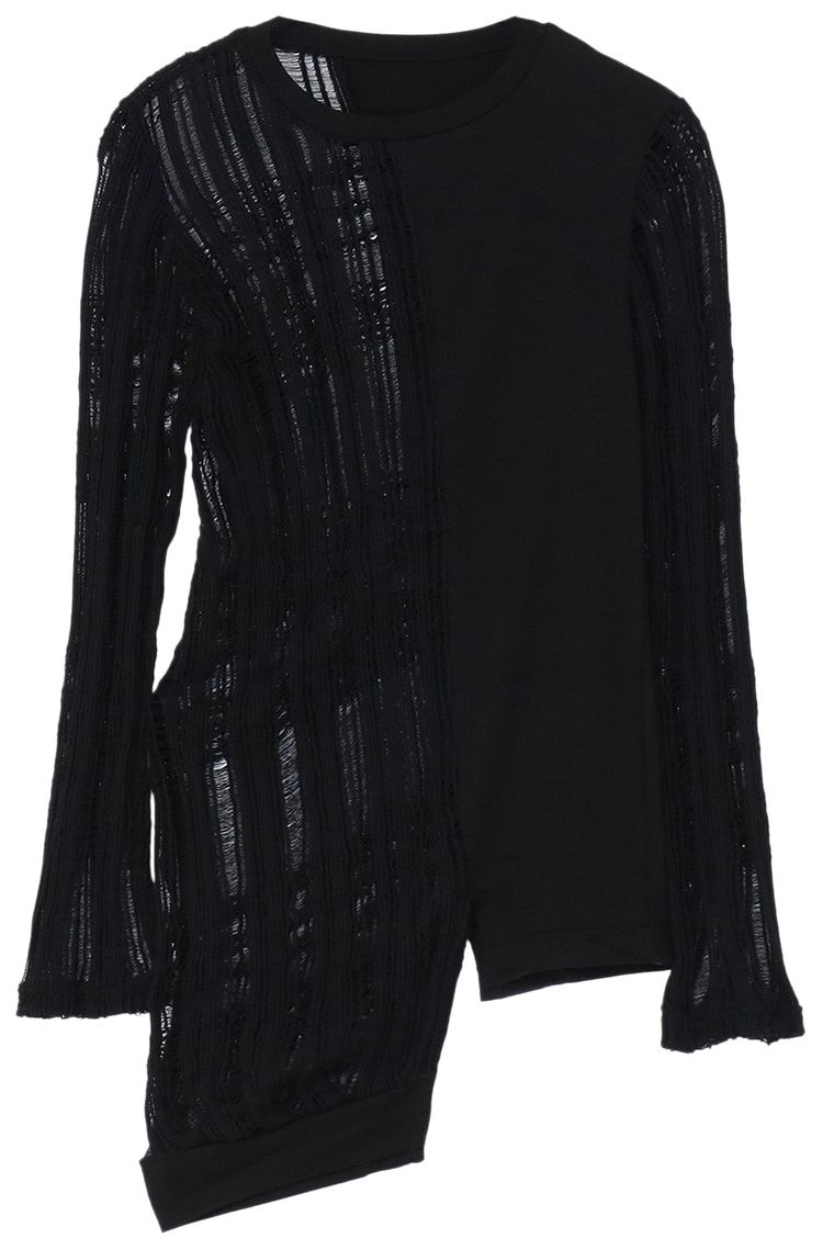 Ys H Right Hem Crunched Top Black