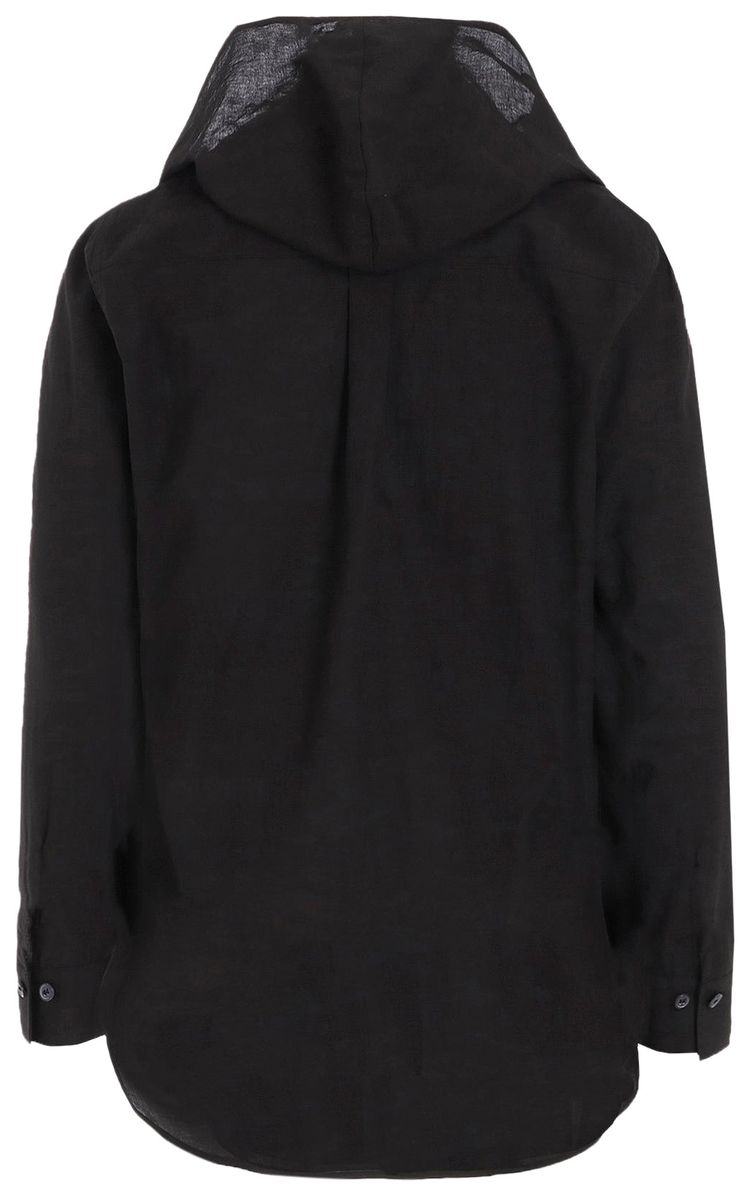 Yohji Yamamoto Draped Detail Hood Dress Black