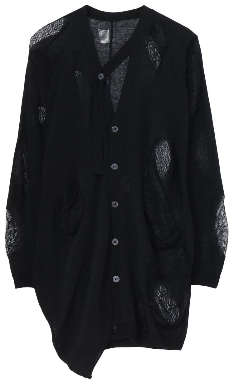 Yohji Yamamoto Draped D Cardigan Black
