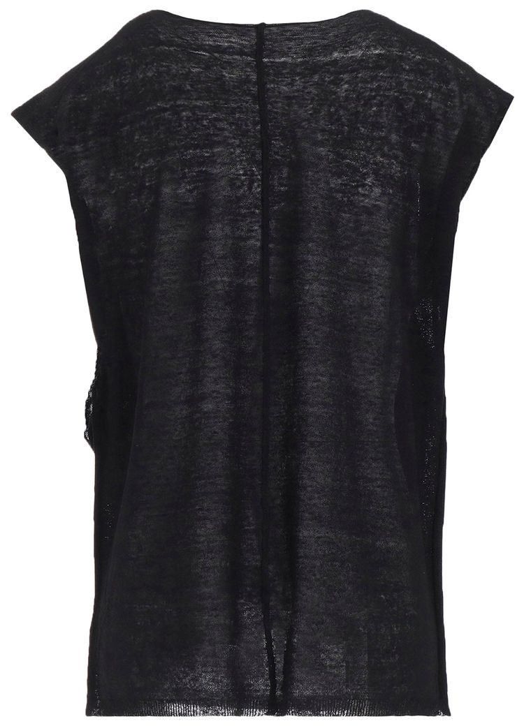Yohji Yamamoto Draped French Sleeves Top Black
