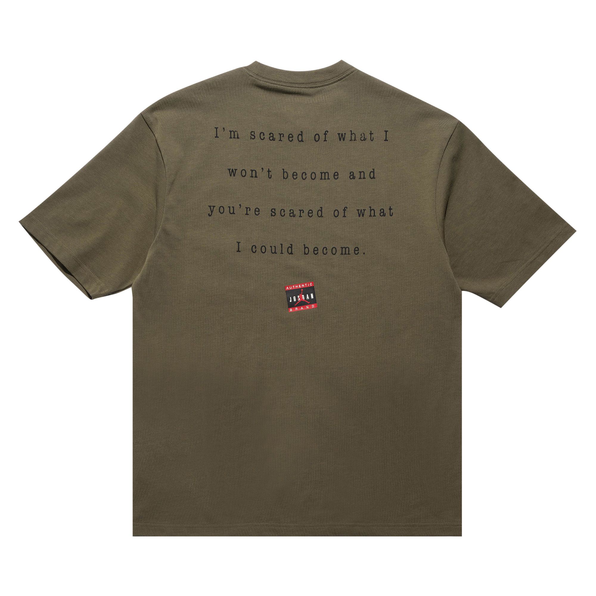 Tシャツ・カットソー Nike jordan men's crewneck t-shirt HQ2666-222 Buy Air Jordan Crewneck T-Shirt 'Medium Olive' - HQ2666 222