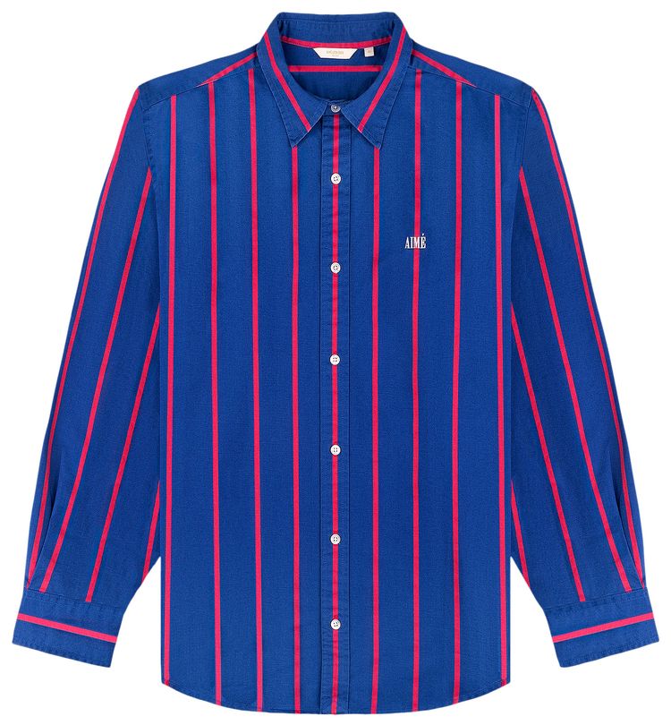 Aime Leon Dore Striped Leon Overshirt Blue Stripe