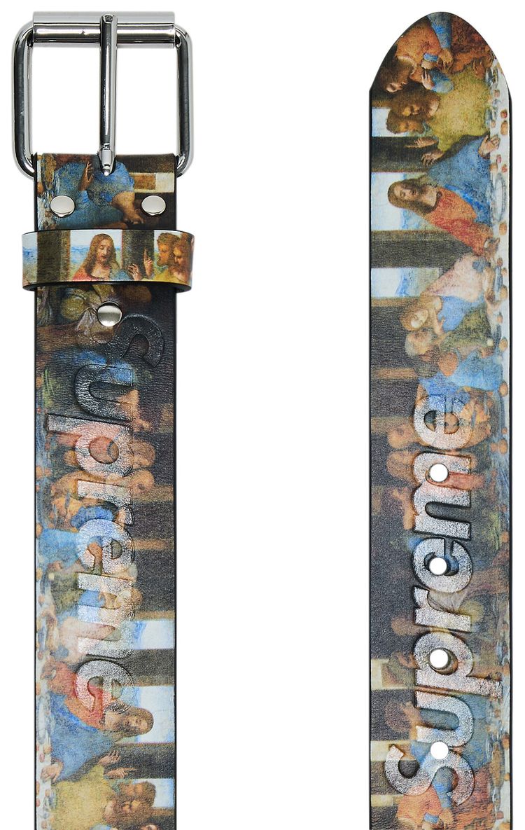 Supreme Last Supper Leather Belt Multicolor