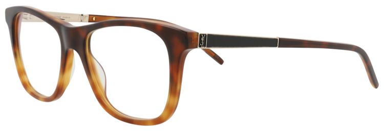 Saint Laurent Square Optical Glasses HavanaGoldTransparent